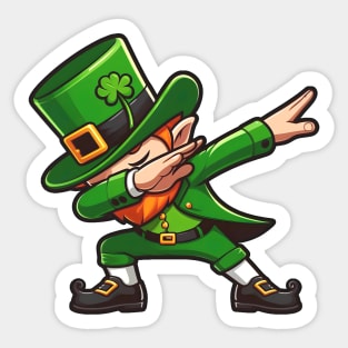 Dabbing Leprechaun Sticker